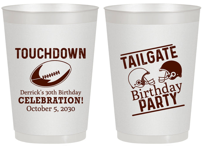 Personalized Birthday 20 oz Frosted Cups - 30th Football | 20189