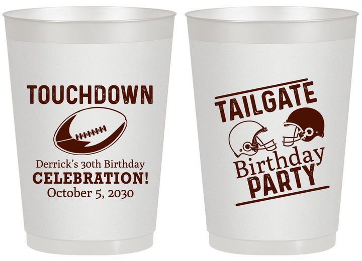 Personalized Birthday 20 oz Frosted Cups - 30th Football | 20189
