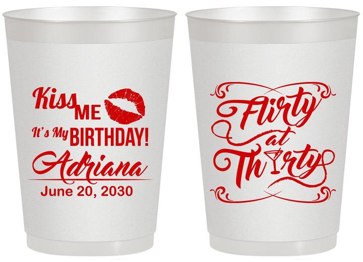 Personalized Birthday 20 oz Frosted Cups - 30th Flirty At Thirty | 20190