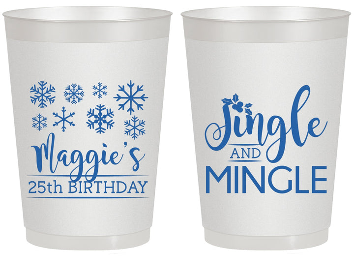 Personalized Birthday 20 oz Frosted Cups - 25th Christmas | 20197