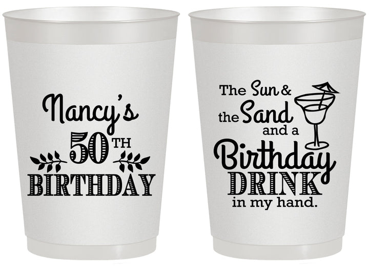 Personalized Birthday 20 oz Frosted Cups - 50th | 20203