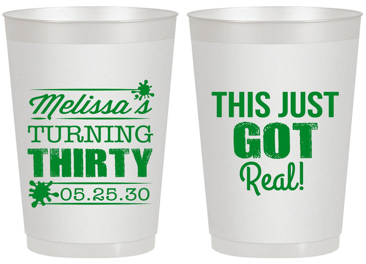 Personalized Birthday 20 oz Frosted Cups - 30th | 20213