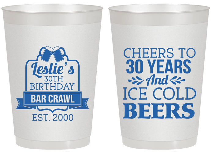 Personalized Birthday 20 oz Frosted Cups - 30th | 20218