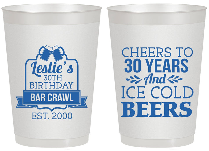 Personalized Birthday 20 oz Frosted Cups - 30th | 20218
