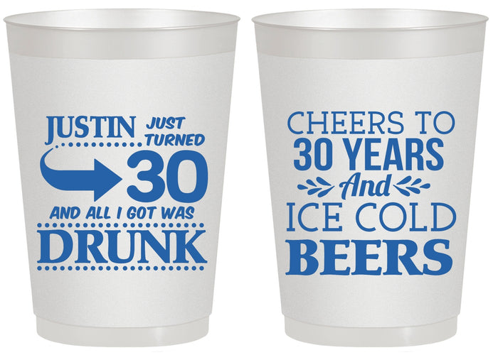 Personalized Birthday 20 oz Frosted Cups - Cheers To 30 Years | 20219