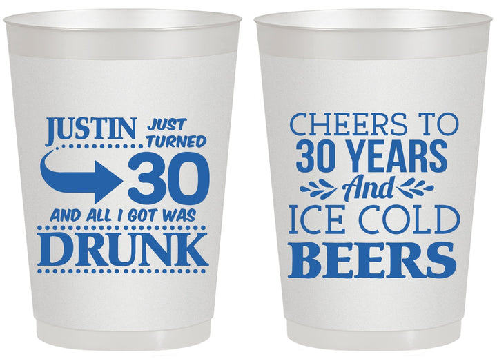 Personalized Birthday 20 oz Frosted Cups - Cheers To 30 Years | 20219
