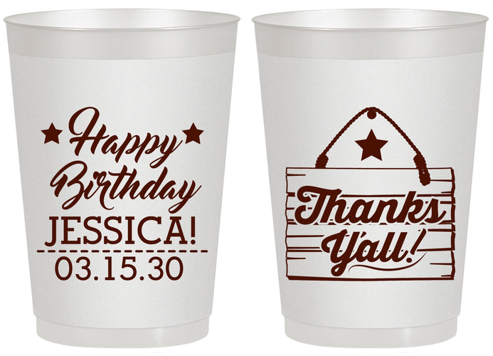 Personalized Birthday 20 oz Frosted Cups - Country Farm | 20221