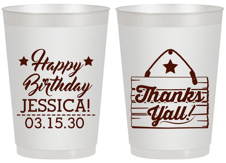 Personalized Birthday 20 oz Frosted Cups - Country Farm | 20221