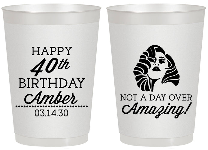 Personalized Birthday 20 oz Frosted Cups - 40th | 20222