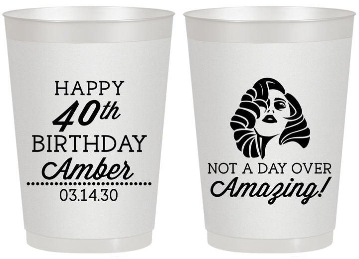 Personalized Birthday 20 oz Frosted Cups - 40th | 20222