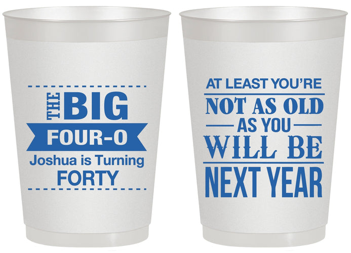 Personalized Birthday 20 oz Frosted Cups - 40th | 20225