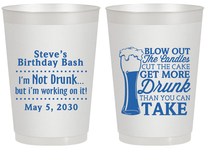Personalized Birthday 20 oz Frosted Cups - Beer Drunk | 20230