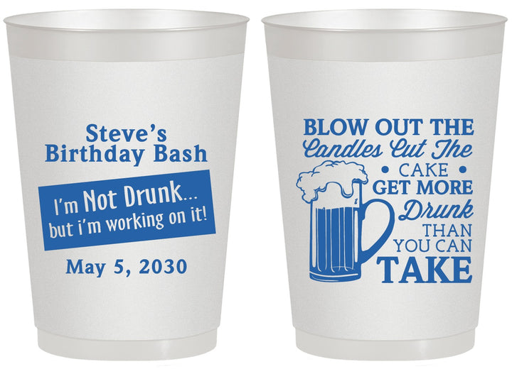 Personalized Birthday 20 oz Frosted Cups - Beer Drunk | 20232
