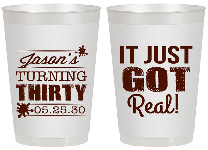Personalized Birthday 20 oz Frosted Cups - 30th | 20235