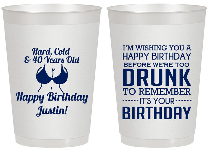 Personalized Birthday 20 oz Frosted Cups - 40th | 20237