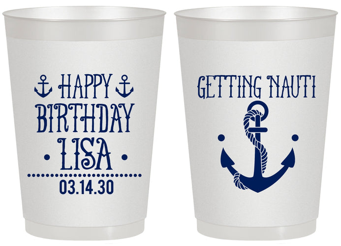 Personalized Birthday 20 oz Frosted Cups - Getting Nauti | 20239