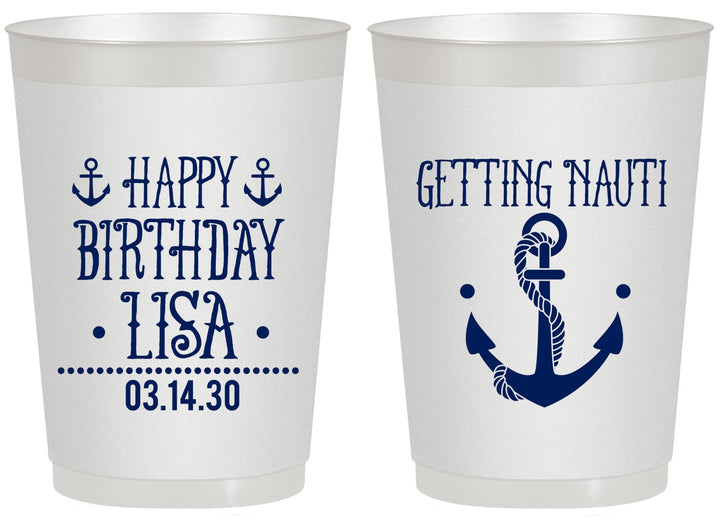 Personalized Birthday 20 oz Frosted Cups - Getting Nauti | 20239