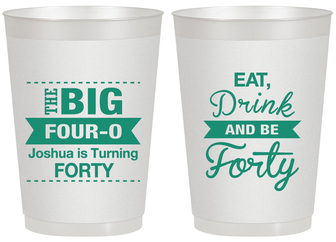 Personalized Birthday 20 oz Frosted Cups - 40th | 20243