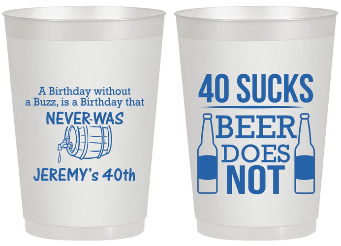 Personalized Birthday 20 oz Frosted Cups - 40th | 20247