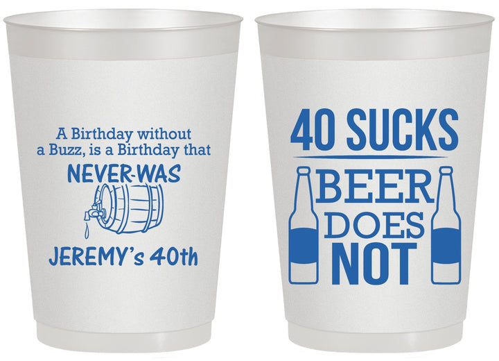 Personalized Birthday 20 oz Frosted Cups - 40th | 20247