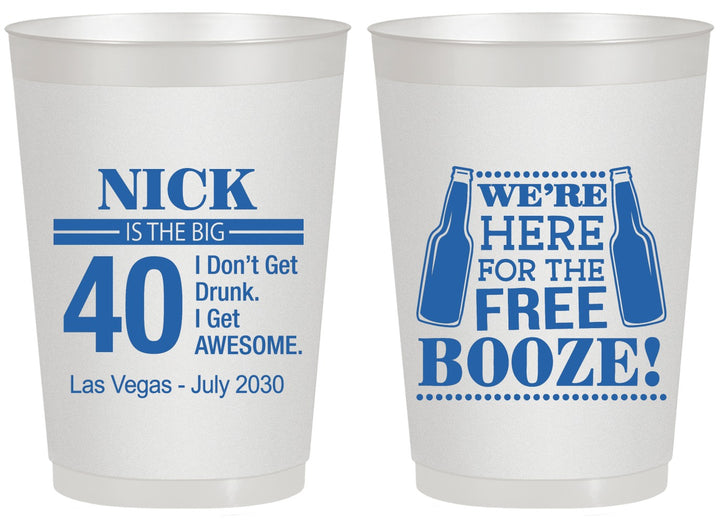 Personalized Birthday 20 oz Frosted Cups - 40th | 20249