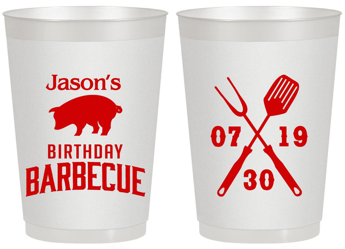 Personalized Birthday 20 oz Frosted Cups - Barbeque Bbq | 20253
