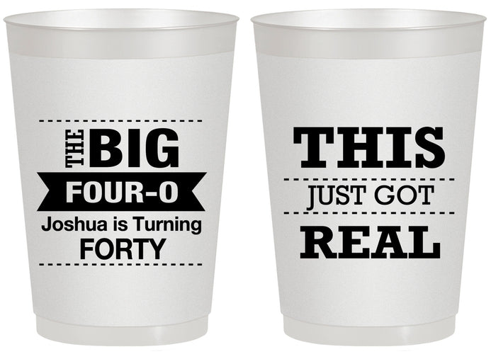 Personalized Birthday 20 oz Frosted Cups - 40th | 20254