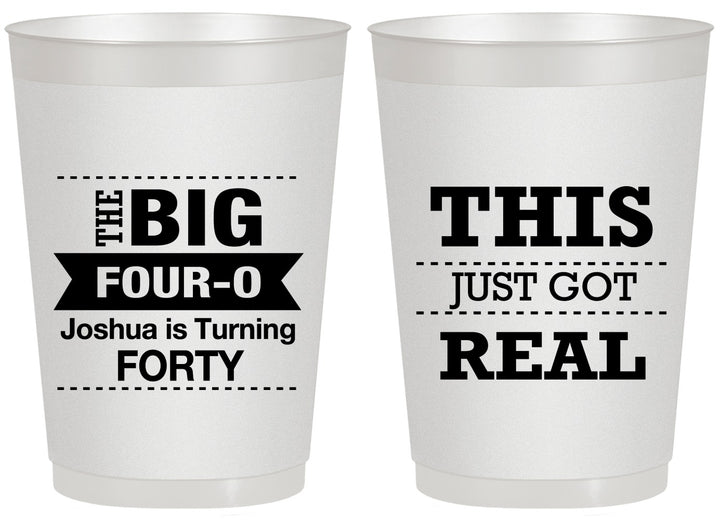 Personalized Birthday 20 oz Frosted Cups - 40th | 20254