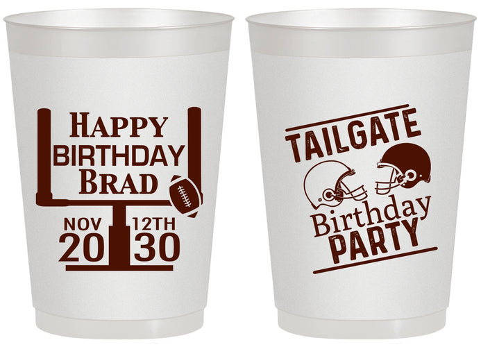 Personalized Birthday 20 oz Frosted Cups - Football | 20256