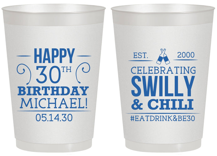 Personalized Birthday 20 oz Frosted Cups - 30th | 20257