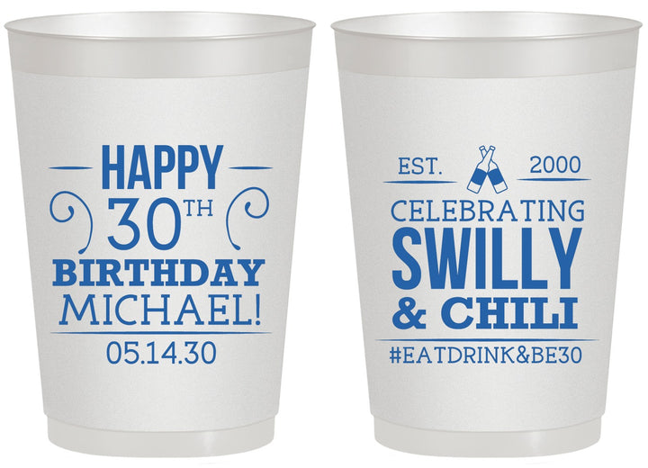 Personalized Birthday 20 oz Frosted Cups - 30th | 20257