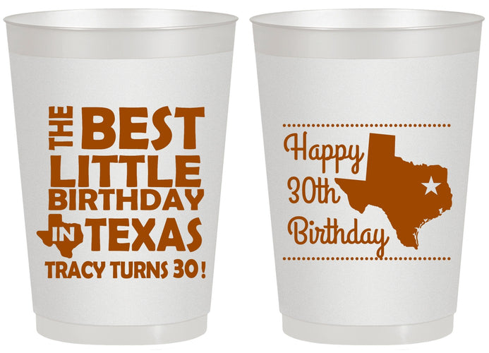 Personalized Birthday 20 oz Frosted Cups - 30th Texas | 20265