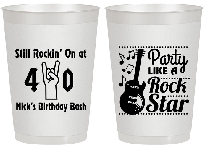 Personalized Birthday 20 oz Frosted Cups - 40th Rock Star | 20266