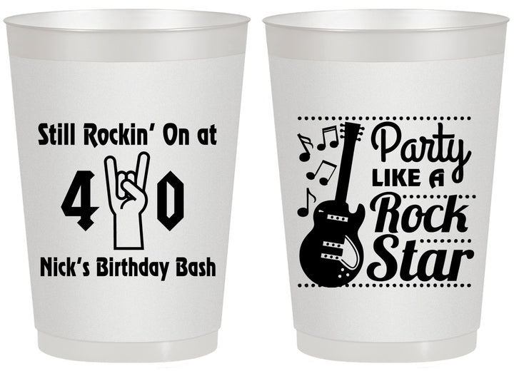 Personalized Birthday 20 oz Frosted Cups - 40th Rock Star | 20266