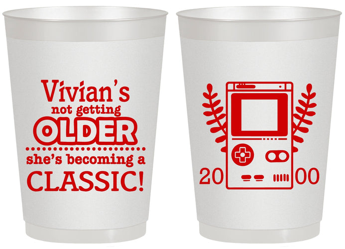 Personalized Birthday 20 oz Frosted Cups - 30th Video Games | 20267