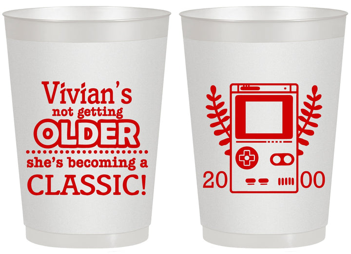 Personalized Birthday 20 oz Frosted Cups - 30th Video Games | 20267