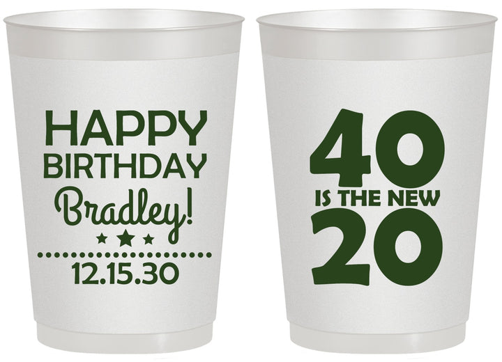 Personalized Birthday 20 oz Frosted Cups - 40 Is The New 20 | 20269