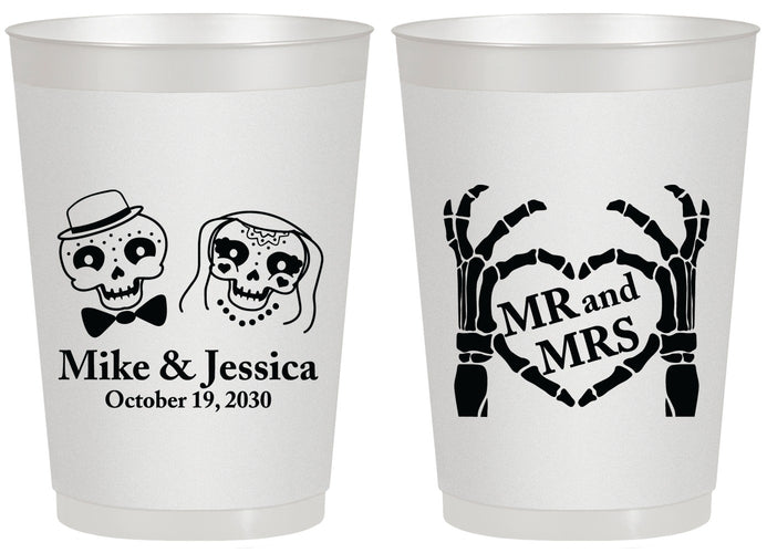 Personalized Wedding 20 oz Frosted Cups - Mr And Mrs Halloween | 206