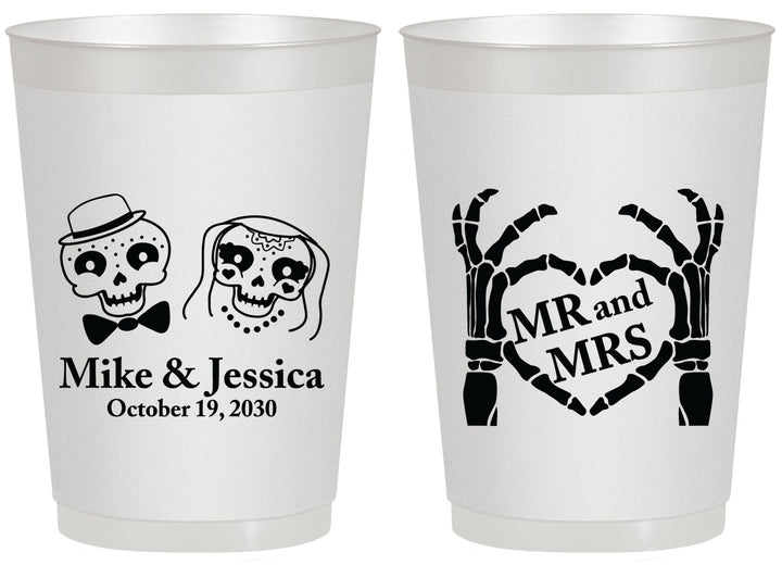 Personalized Wedding 20 oz Frosted Cups - Mr And Mrs Halloween | 206