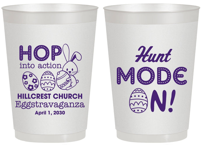 Personalized Easter 20 oz Frosted Cups - Hunt Mode On Bunny | 210000