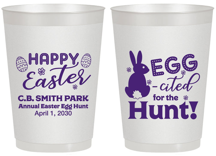 Personalized Easter 20 oz Frosted Cups - Eggcited For Hunt Bunny | 210002