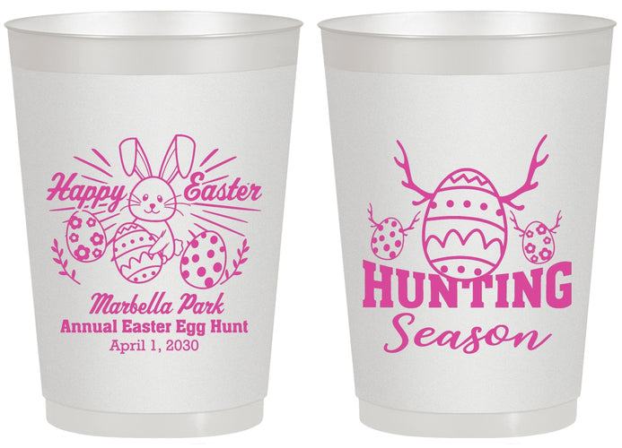Personalized Easter 20 oz Frosted Cups - Bunny Egg Hunt | 210003