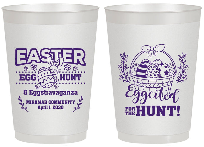 Personalized Easter 20 oz Frosted Cups - Eggcited For Hunt Bunny | 210006