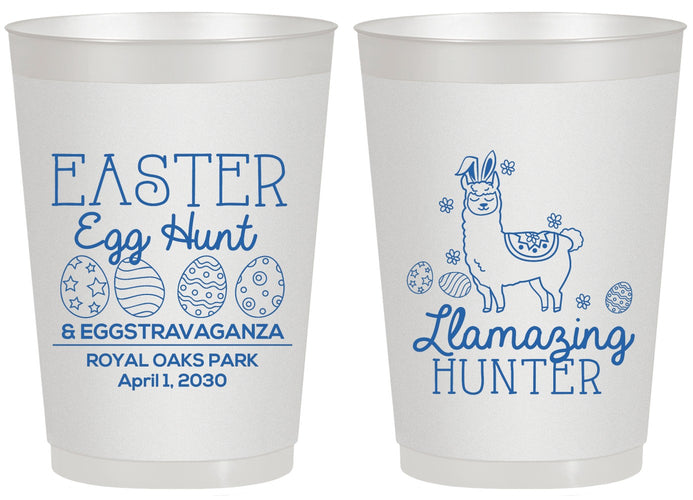 Personalized Easter 20 oz Frosted Cups - Llama Eggs | 210009