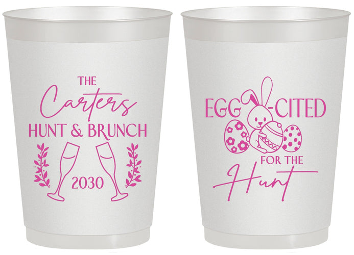 Personalized Easter 20 oz Frosted Cups - Eggcited For Hunt Bunny | 210011