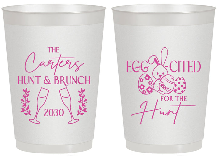 Personalized Easter 20 oz Frosted Cups - Eggcited For Hunt Bunny | 210011