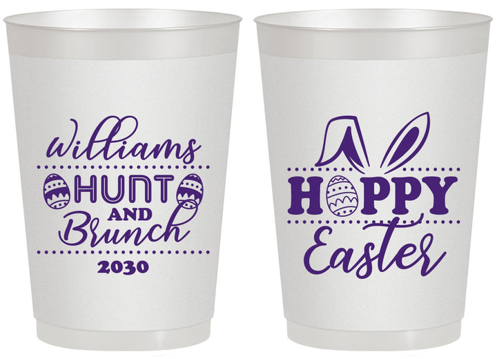 Personalized Easter 20 oz Frosted Cups - Hoppy Bunny Eggs | 210012