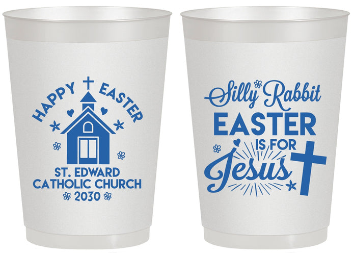 Personalized Easter 20 oz Frosted Cups - Silly Rabbit | 210025