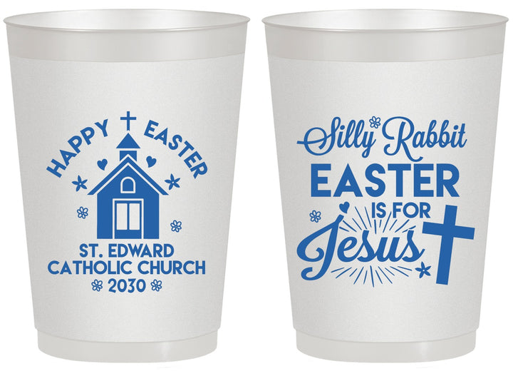 Personalized Easter 20 oz Frosted Cups - Silly Rabbit | 210025