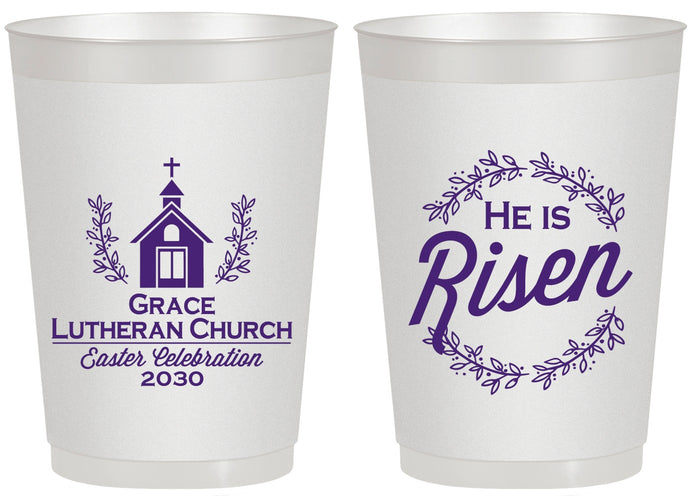 Personalized Easter 20 oz Frosted Cups - He Is Risen | 210026